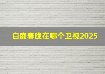 白鹿春晚在哪个卫视2025