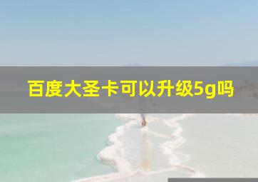 百度大圣卡可以升级5g吗