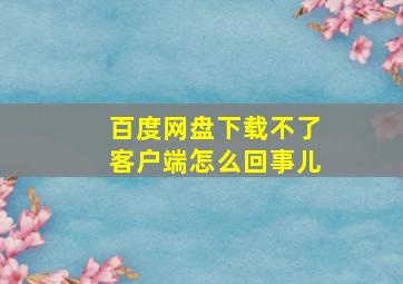 百度网盘下载不了客户端怎么回事儿