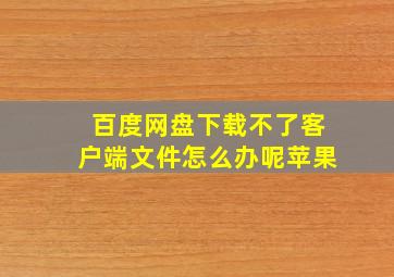 百度网盘下载不了客户端文件怎么办呢苹果