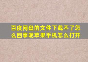 百度网盘的文件下载不了怎么回事呢苹果手机怎么打开