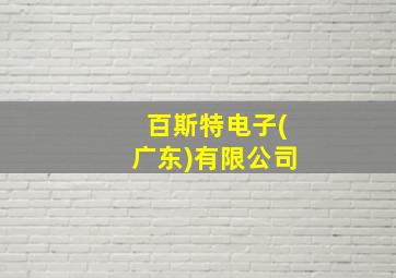 百斯特电子(广东)有限公司