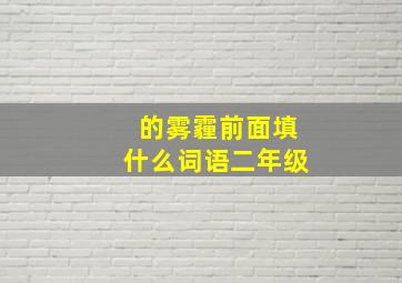 的雾霾前面填什么词语二年级