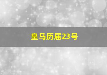 皇马历届23号