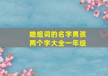 皓组词的名字男孩两个字大全一年级