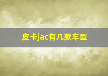 皮卡jac有几款车型