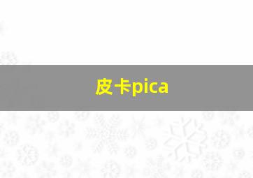 皮卡pica