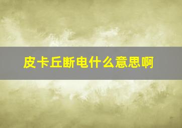 皮卡丘断电什么意思啊