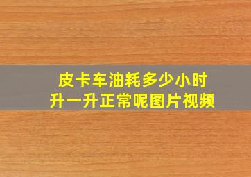 皮卡车油耗多少小时升一升正常呢图片视频