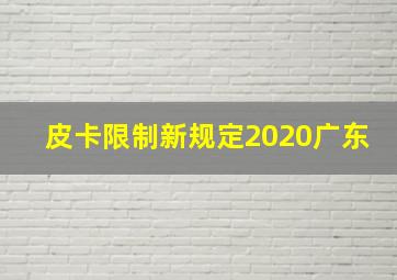 皮卡限制新规定2020广东