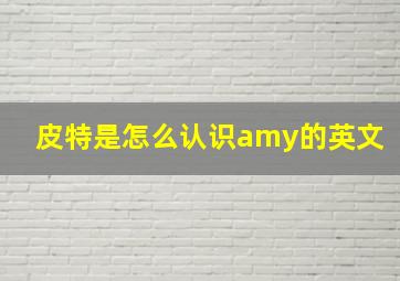 皮特是怎么认识amy的英文