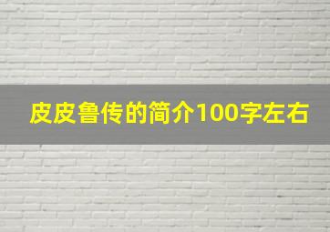 皮皮鲁传的简介100字左右