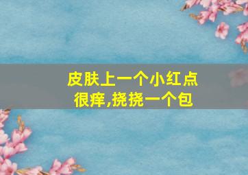 皮肤上一个小红点很痒,挠挠一个包