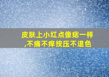 皮肤上小红点像痣一样,不痛不痒按压不退色