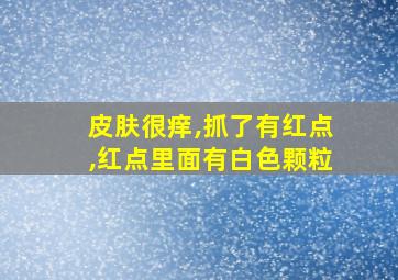 皮肤很痒,抓了有红点,红点里面有白色颗粒