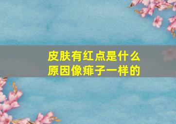 皮肤有红点是什么原因像痱子一样的