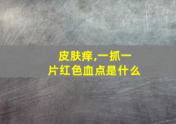 皮肤痒,一抓一片红色血点是什么