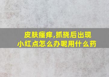 皮肤瘙痒,抓挠后出现小红点怎么办呢用什么药