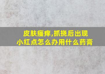 皮肤瘙痒,抓挠后出现小红点怎么办用什么药膏