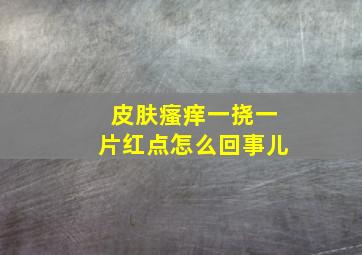 皮肤瘙痒一挠一片红点怎么回事儿