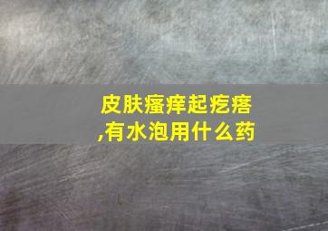 皮肤瘙痒起疙瘩,有水泡用什么药