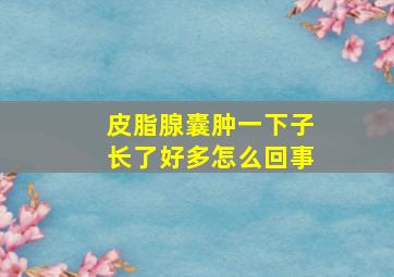 皮脂腺囊肿一下子长了好多怎么回事