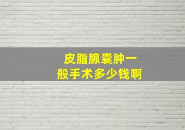 皮脂腺囊肿一般手术多少钱啊