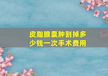 皮脂腺囊肿割掉多少钱一次手术费用