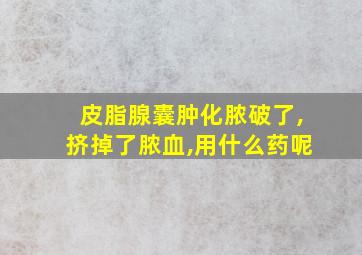 皮脂腺囊肿化脓破了,挤掉了脓血,用什么药呢