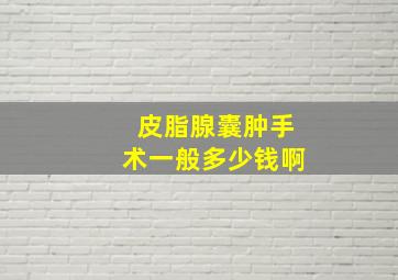 皮脂腺囊肿手术一般多少钱啊