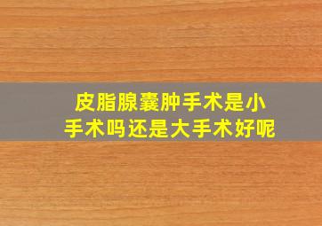 皮脂腺囊肿手术是小手术吗还是大手术好呢