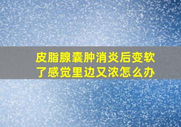 皮脂腺囊肿消炎后变软了感觉里边又浓怎么办