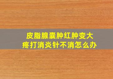 皮脂腺囊肿红肿变大疼打消炎针不消怎么办