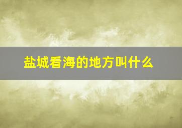 盐城看海的地方叫什么