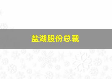 盐湖股份总裁