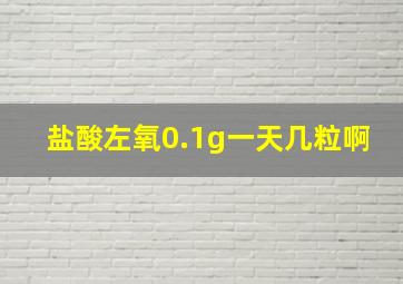 盐酸左氧0.1g一天几粒啊