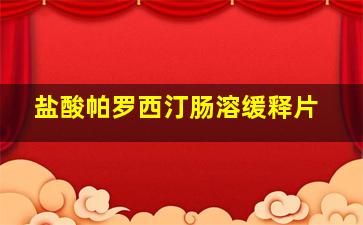 盐酸帕罗西汀肠溶缓释片