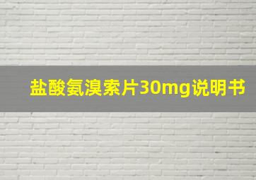 盐酸氨溴索片30mg说明书