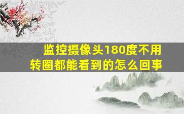 监控摄像头180度不用转圈都能看到的怎么回事