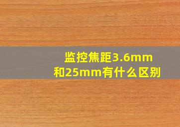 监控焦距3.6mm和25mm有什么区别