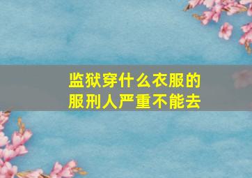 监狱穿什么衣服的服刑人严重不能去