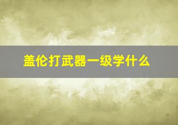 盖伦打武器一级学什么