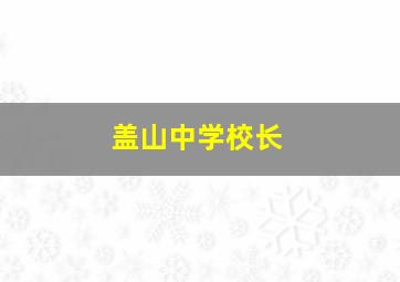 盖山中学校长