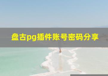 盘古pg插件账号密码分享