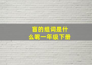 盲的组词是什么呢一年级下册