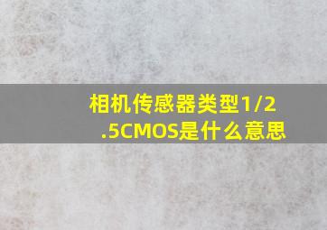 相机传感器类型1/2.5CMOS是什么意思