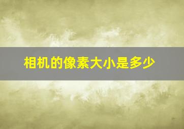 相机的像素大小是多少