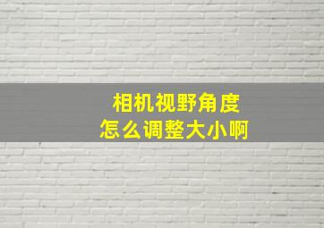 相机视野角度怎么调整大小啊