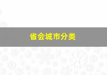 省会城市分类