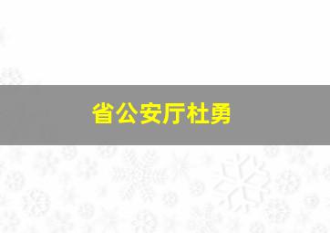 省公安厅杜勇